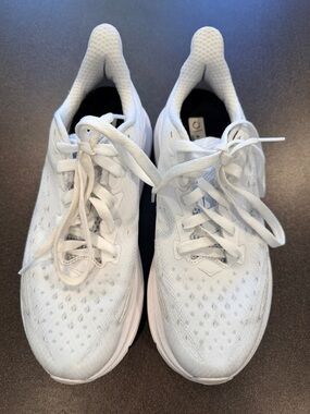 Hoka White Clifton 9 Running Shoes